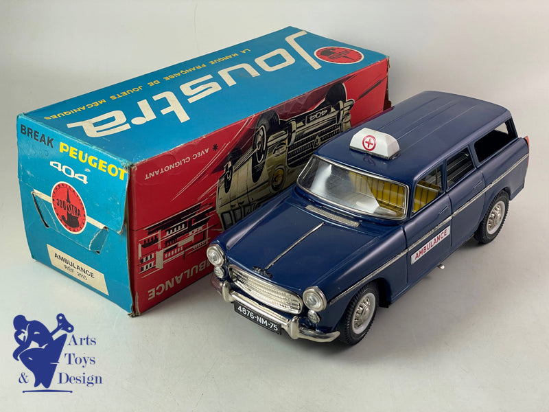 Antique toys Joustra 2115 very rare Peugeot 404 friction Ambulance circa 1962