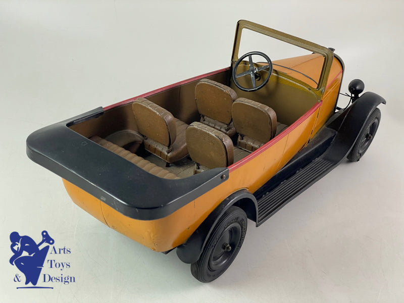 JOUET CITROEN REF 68 C4 TORPEDO CAR MECANIQUE JAUNE 1930