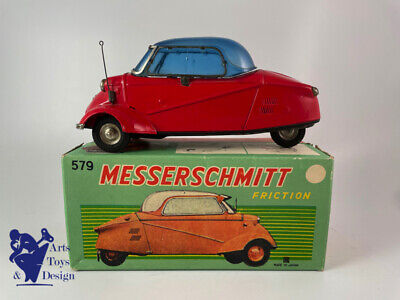 Antique toy Bandai Japan Ref 579 Messerschmitt Auto Scooter friction 20cm