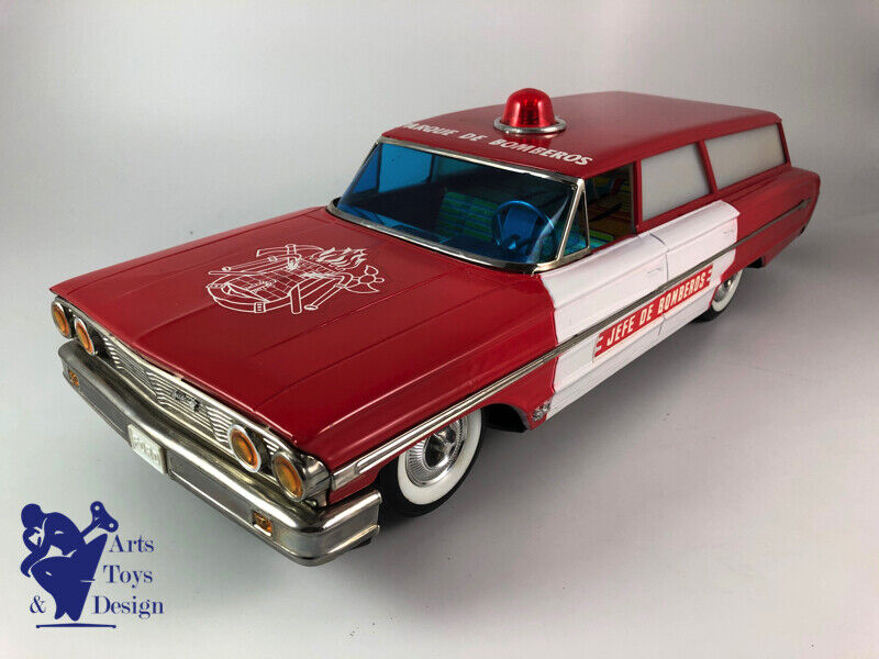 Antique toy Rico Juguete Ref 45 Ford Galaxie Firemen Bomberos 48cm