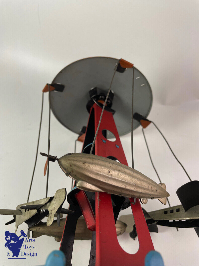 Antique toy carousel W & K Wilhelm Krauss Plane and Zeppelin C.1920