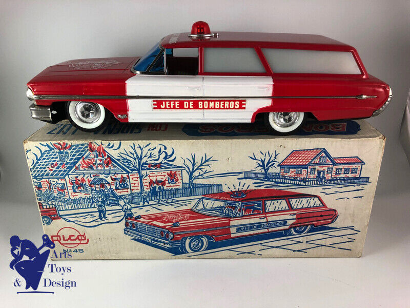 Antique toy Rico Juguete Ref 45 Ford Galaxie Firemen Bomberos 48cm