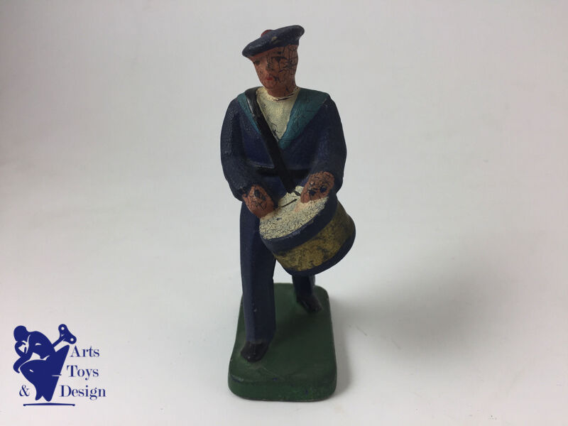 JRD Figure France circa 1935 Soldier Sailor Walking with drum H 9.5cm
