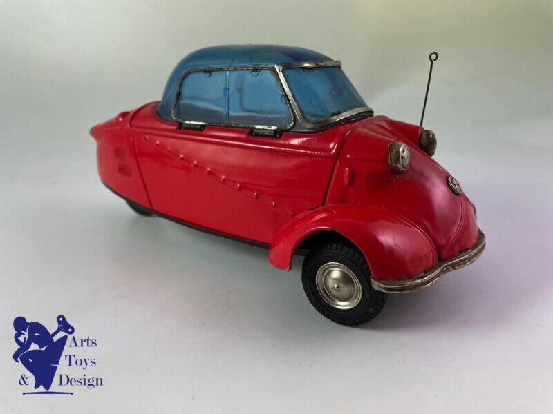 Antique toy Bandai Japan Ref 579 Messerschmitt Auto Scooter friction 20cm