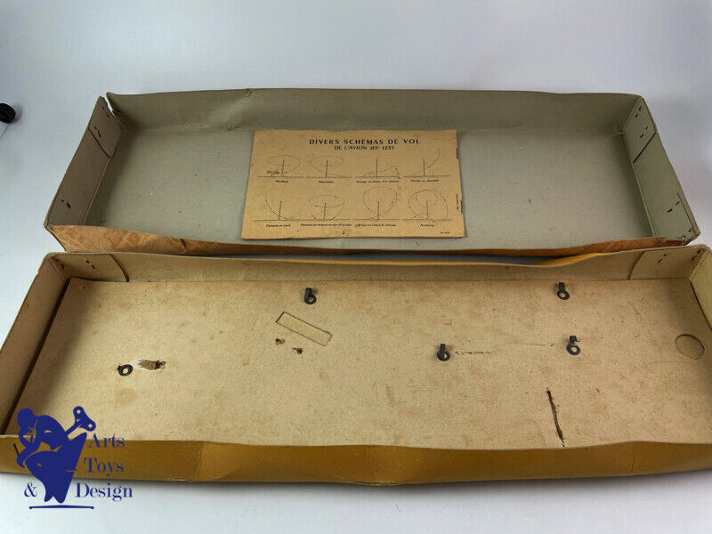 Antique toy JEP Ref 1235 Airplane on Pylon c.1950 Box Carte Notice