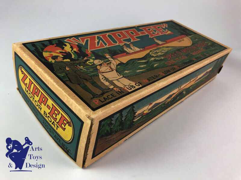 Antique toy Speed Motor Boat Zipp-Ee Mack & Bro New York USA 27cm