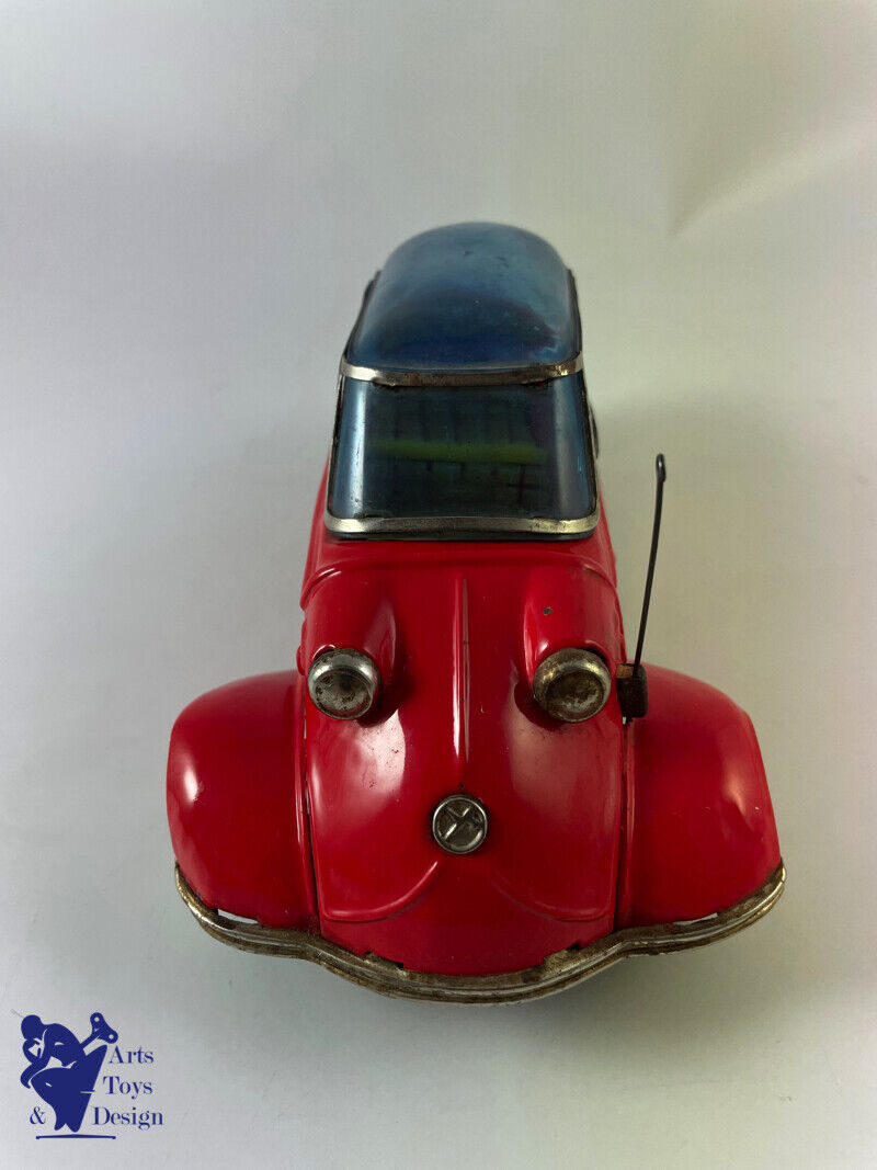 Antique toy Bandai Japan Ref 579 Messerschmitt Auto Scooter friction 20cm