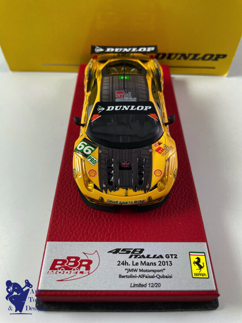 1/43 BBR Ferrari 458 Italia GT2 Le Mans 2013 JMW Motorsport N ° 66 N12/20 Dunlop