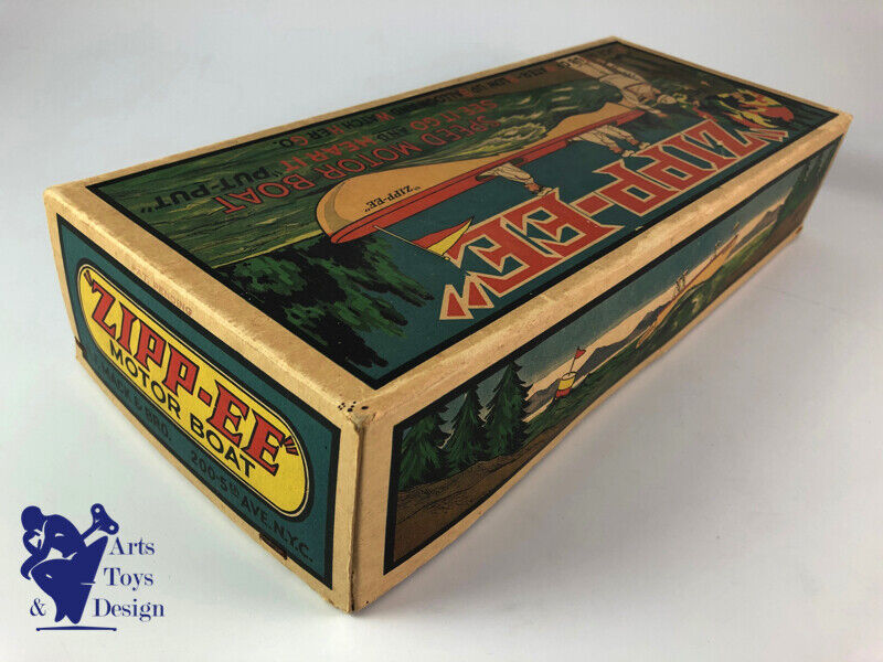 Antique toy Speed Motor Boat Zipp-Ee Mack & Bro New York USA 27cm