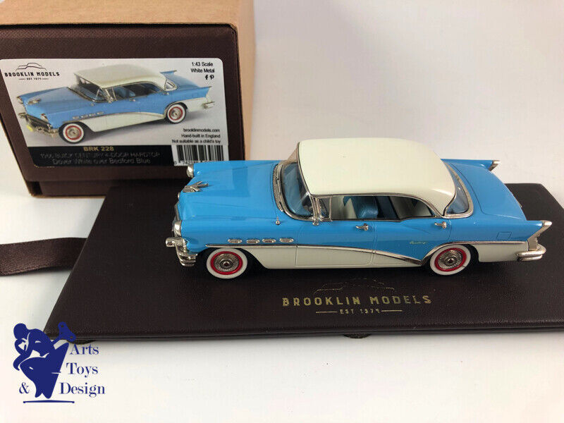 1/43 BROOKLIN 228 BUICK CENTURY 4 DOOR HARDTOP 1956 WHITE & BLUE