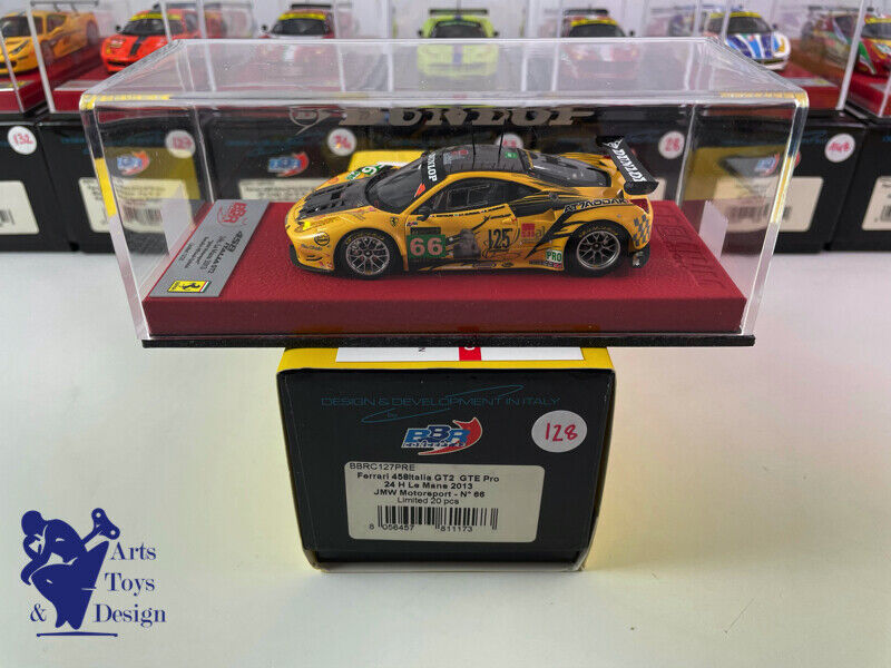 1/43 BBR Ferrari 458 Italia GT2 Le Mans 2013 JMW Motorsport N ° 66 N12/20 Dunlop