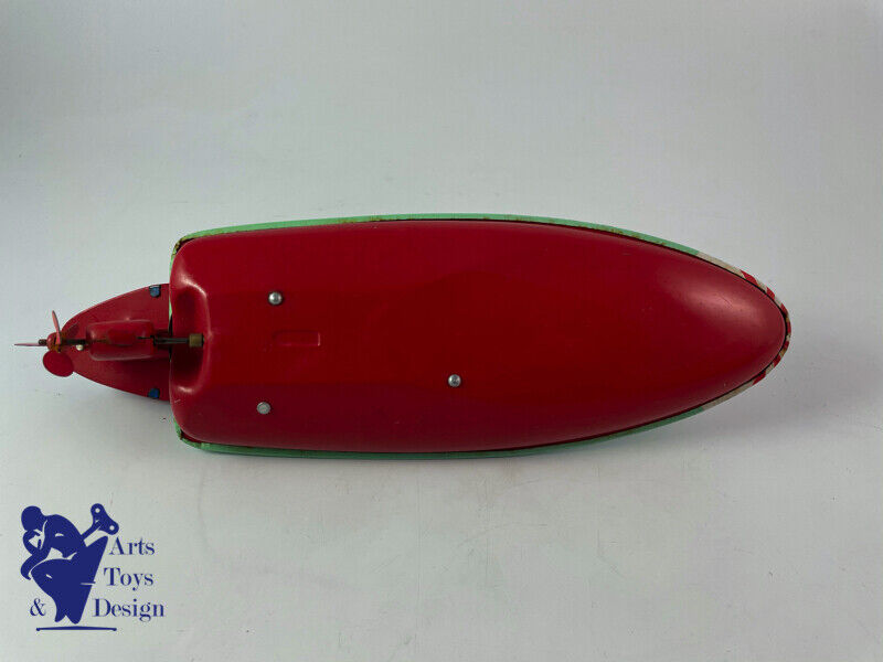 Antique toy Bandai B619 Tin Ocean Speed Boat Japan friction 30cm around 1950