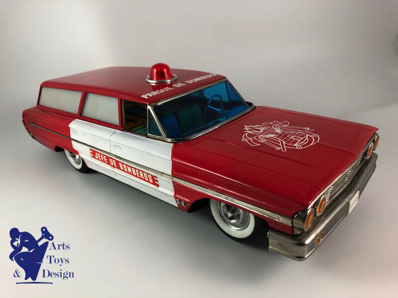 Antique toy Rico Juguete Ref 45 Ford Galaxie Firemen Bomberos 48cm
