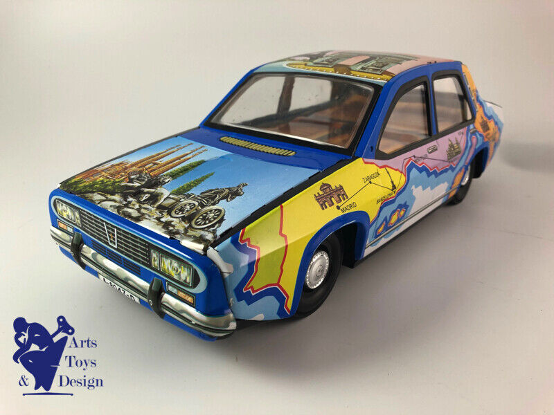 Antique toy paya 8047 1/12 Renault 12 S Turistico Tin Friction 37cm