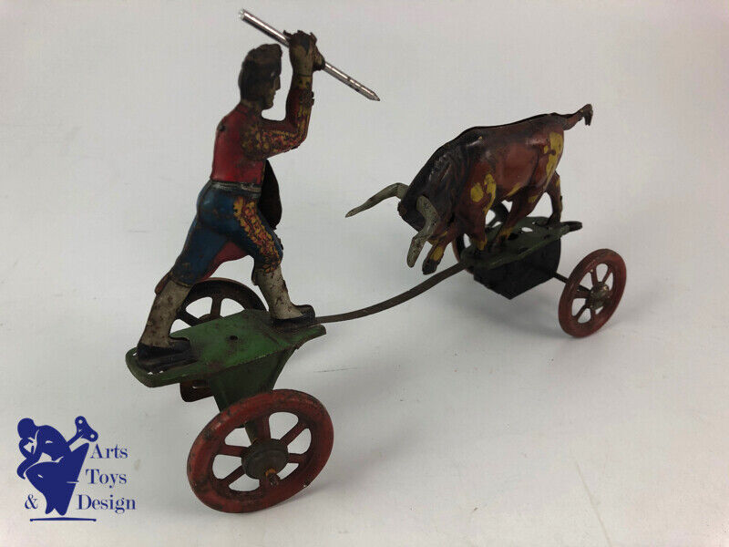 Antique toy technofix Germany C.1935 Ref 124 Rare Toreador with bull
