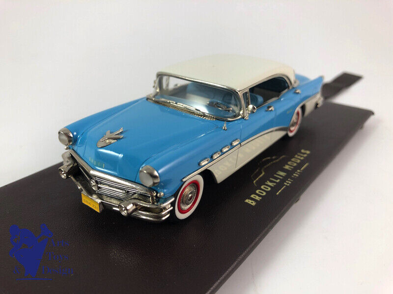 1/43 BROOKLIN 228 BUICK CENTURY 4 DOOR HARDTOP 1956 WHITE & BLUE