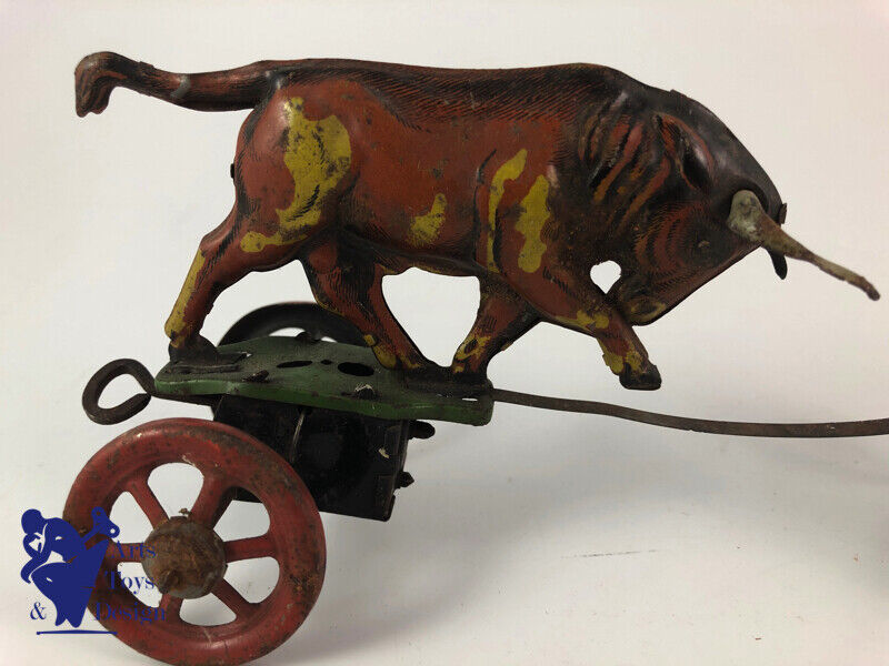 Antique toy technofix Germany C.1935 Ref 124 Rare Toreador with bull