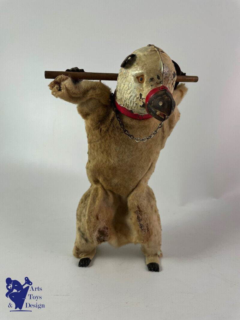 Antique toy Fernand Martin Ref 216 White bear 1909/1919 Clockwork H 20cm