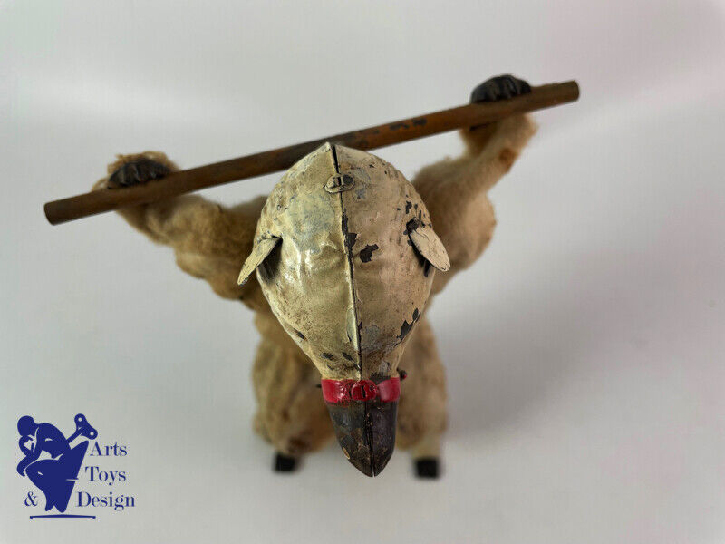 Antique toy Fernand Martin Ref 216 White bear 1909/1919 Clockwork H 20cm