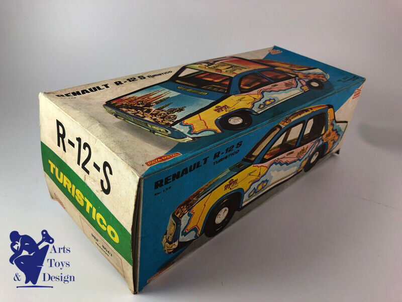 Antique toy paya 8047 1/12 Renault 12 S Turistico Tin Friction 37cm