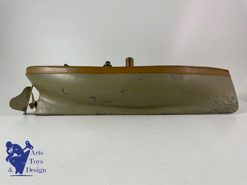 Antique toys Radiguet steam boat 42cm circa 1900 with box and sailors