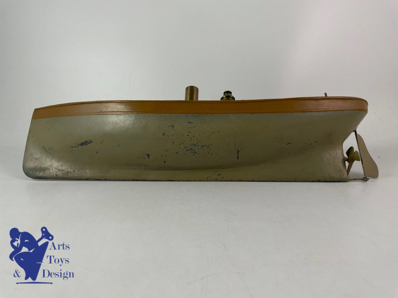 Antique toys Radiguet steam boat 42cm circa 1900 with box and sailors