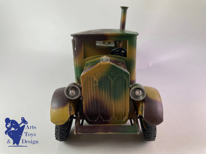 Antique toy Hausser Military Truck kitchen clockwork circa 1937 L30cm