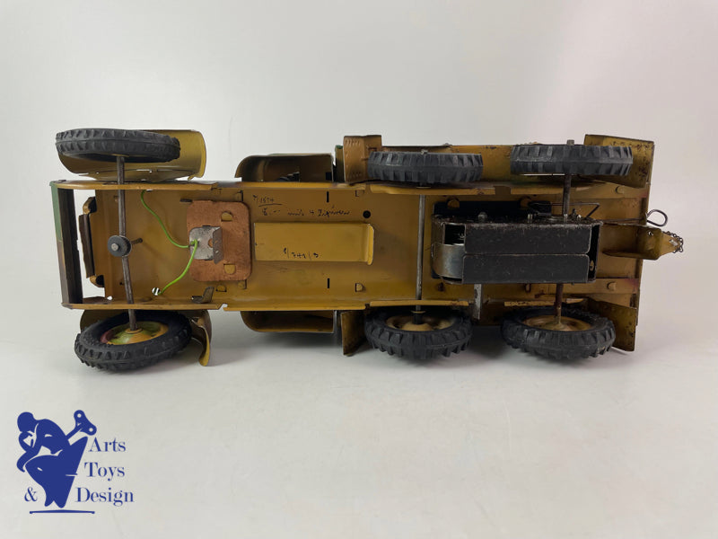Antique toy Hausser Military Truck kitchen clockwork circa 1937 L30cm