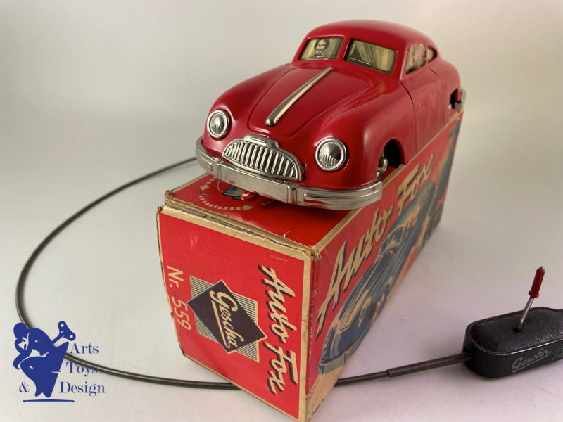 Antique toys Gescha 559 Porsche 356 Auto Fox circa 1950 L 21cm