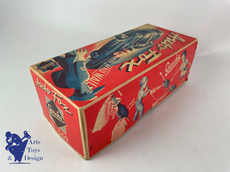 Antique toys Gescha 559 Porsche 356 Auto Fox circa 1950 L 21cm