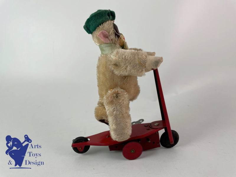Antique toys SFA France Monkey on scooter Clockwork Circa 1950 h 16cm