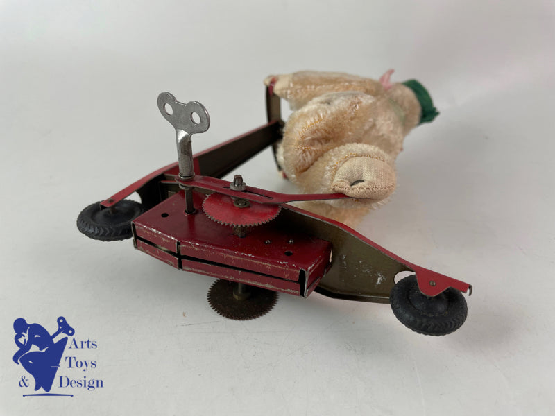 Antique toys SFA France Monkey on scooter Clockwork Circa 1950 h 16cm