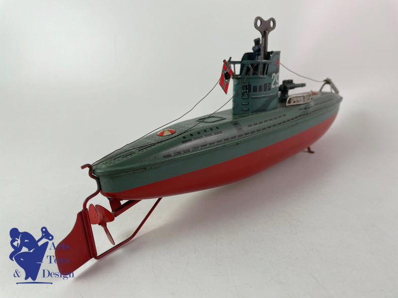 Antique toys Arnold Ref 2005 Submarine U Boat Clockwork Circa 1937