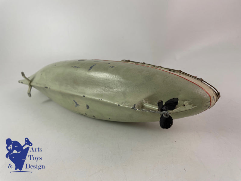Antique toys Carette Military Boat Warship Clockwork Circa 1911 L 35cm