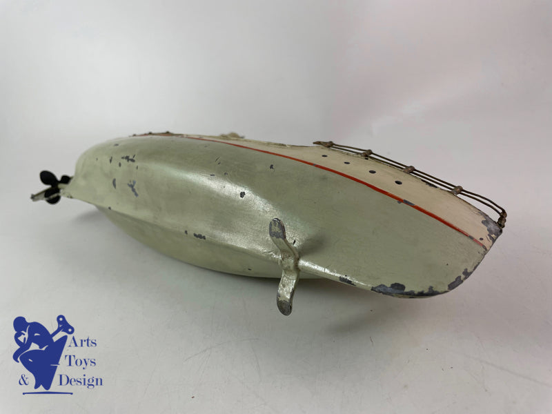 Antique toys Carette Military Boat Warship Clockwork Circa 1911 L 35cm