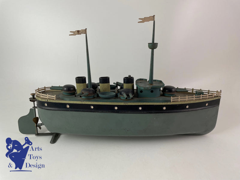 Antique toys JEP 913 Military boat warship circa 1920 LT 39cm