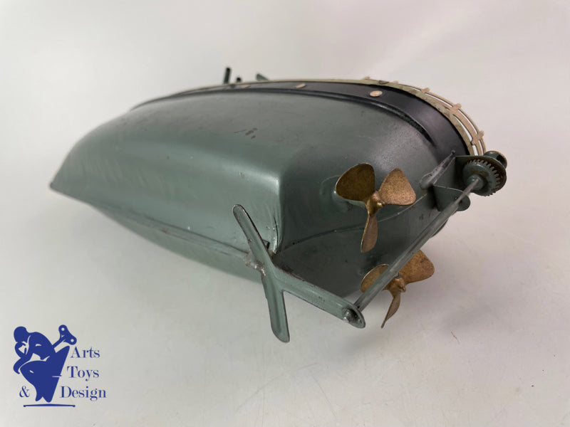 Antique toys JEP 913 Military boat warship circa 1920 LT 39cm