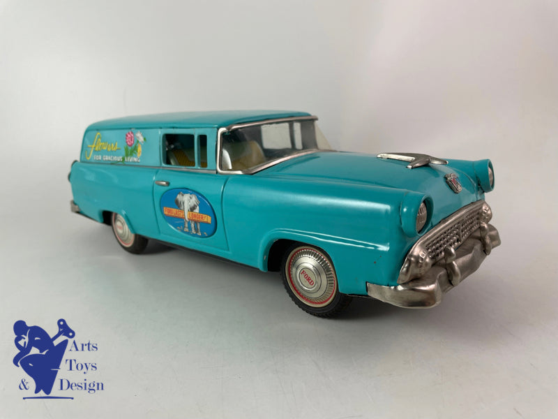 Antique toys Bandai Ford Flowers Delivery Wagon Friction Circa 1960 L 30cm