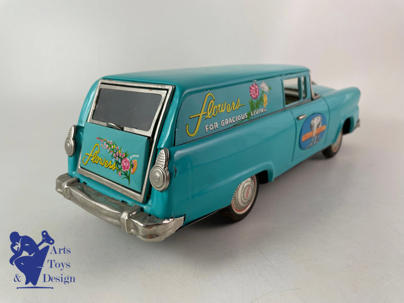 Antique toys Bandai Ford Flowers Delivery Wagon Friction Circa 1960 L 30cm