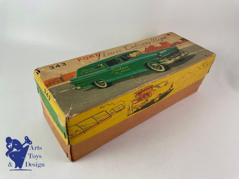 Antique toys Bandai Ford Flowers Delivery Wagon Friction Circa 1960 L 30cm