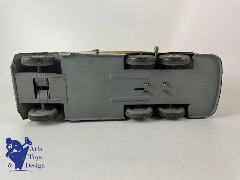 Antique toys Joustra Autocar Trolley bus clockwork circa 1950 L 30cm