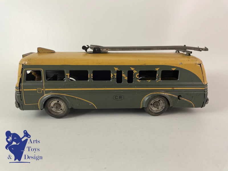 Antique toys CR Rossignol Autocar Trolley bus Eclair circa 1950 L 26cm