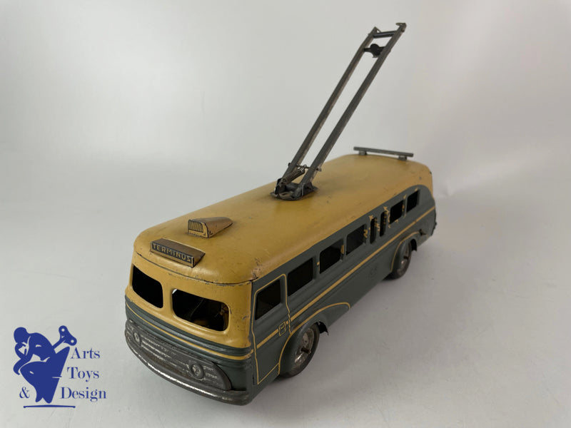 Antique toys CR Rossignol Autocar Trolley bus Eclair circa 1950 L 26cm