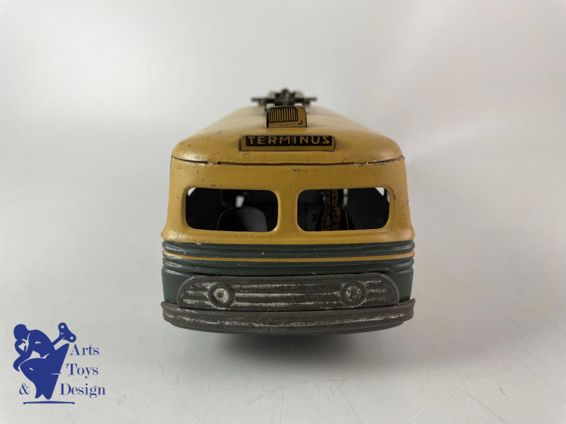 Antique toys CR Rossignol Autocar Trolley bus Eclair circa 1950 L 26cm