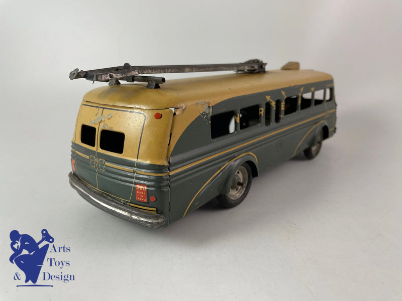 Antique toys CR Rossignol Autocar Trolley bus Eclair circa 1950 L 26cm