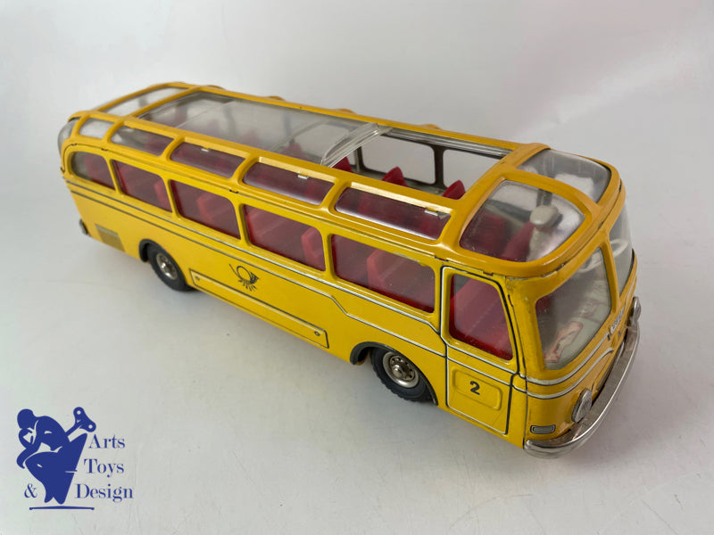 Antique toys Tippco Tco Autocar bus DB Bundespost friction circa 1960 L 34cm