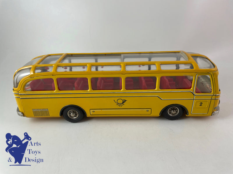 Antique toys Tippco Tco Autocar bus DB Bundespost friction circa 1960 L 34cm