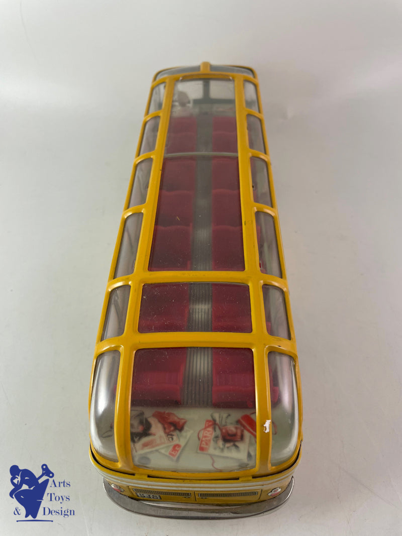 Antique toys Tippco Tco Autocar bus DB Bundespost friction circa 1960 L 34cm