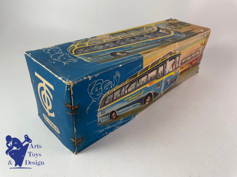 Antique toys Tippco Tco Autocar bus DB Bundespost friction circa 1960 L 34cm
