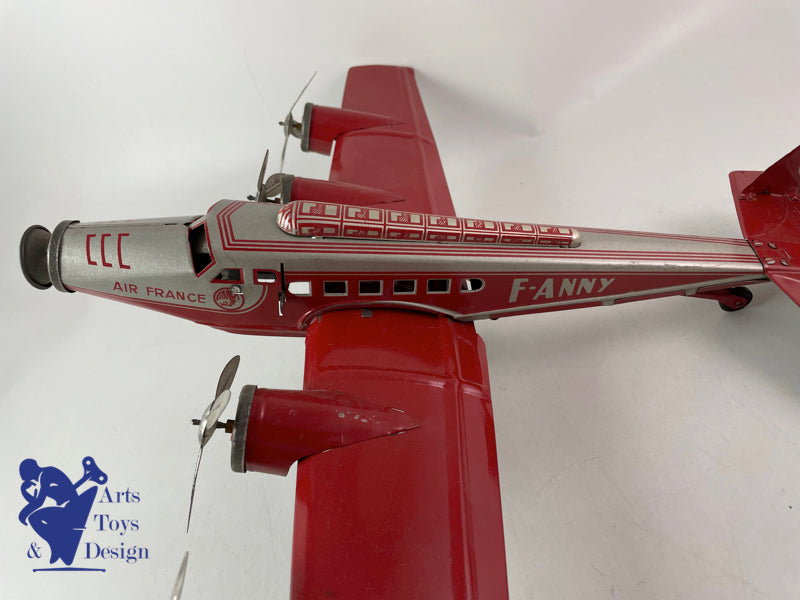 Antique toys Joustra 533 Airplane Air France Fanny circa 1952 W 52cm